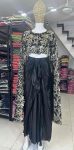 DESIGNER CHINON THREAD, EMBROIDERY ZARI AND SEQUENCE WORK CROP TOP WITH DRAPE SKIRT PARTY WEAR WHOLESALE PRICE ETHNIC GARMENT (4)