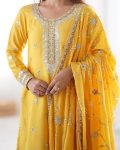 DESIGNER CHINON THREAD SEQUENCE WORK TOP BOTTOM WITH DUPATTA PARTY WEAR WHOLESALE PRICE ETHNIC GARMENT (3)