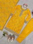 DESIGNER CHINON THREAD SEQUENCE WORK TOP BOTTOM WITH DUPATTA PARTY WEAR WHOLESALE PRICE ETHNIC GARMENT (3)