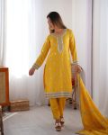 DESIGNER CHINON THREAD SEQUENCE WORK TOP BOTTOM WITH DUPATTA PARTY WEAR WHOLESALE PRICE ETHNIC GARMENT (3)