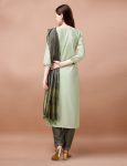 DESIGNER COTTON BLEND EMBROIDERY WORK TOP BOTTOM WITH DUPATTA PARTY WEAR WHOLESALE PRICE ETHNIC GARMENT (2)