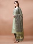 DESIGNER COTTON BLEND EMBROIDERY WORK TOP BOTTOM WITH DUPATTA PARTY WEAR WHOLESALE PRICE ETHNIC GARMENT (2)