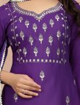 DESIGNER COTTON BLEND ZARI EMBROIDERY WORK TOP BOTTOM WITH DUPATTA FESTIVE WEAR WHOLESALE PRICE ETHNIC GARMENT (7)