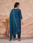 DESIGNER COTTON BLEND ZARI EMBROIDERY WORK TOP BOTTOM WITH DUPATTA FESTIVE WEAR WHOLESALE PRICE ETHNIC GARMENT (3)