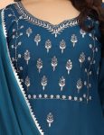 DESIGNER COTTON BLEND ZARI EMBROIDERY WORK TOP BOTTOM WITH DUPATTA FESTIVE WEAR WHOLESALE PRICE ETHNIC GARMENT (3)