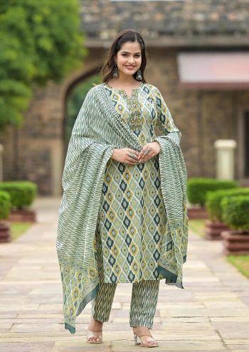 DESIGNER COTTON DIGITAL PRINTED TOP BOTTOM WITH DUPATTA MINT