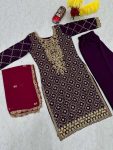 DESIGNER EMBROIDERY SEQUENCE WORK TOP BOTTOM DUPATTA FESTIVE WEAR WHOLESALE PRICE ETHNIC GARMENT (4)