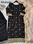 DESIGNER FAUX GEORGETTE EMBROIDERY SEQUENCE WORK TOP PALAZZO WITH DUPATTA PARTY WEAR WHOLESALE PRICE ETHINC GARMENT (2)