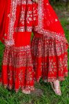 DESIGNER FAUX GEORGETTE EMBROIDERY SEQUENCE WORK TOP SHARARA WITH DUPATTA FESTIVE WEAR WHOLESALE PRICE ETHNIC GARMENT (5)