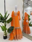 DESIGNER FAUX GEORGETTE EMBROIDERY SEQUENCE WORK TOP SHARARA WITH DUPATTA FESTIVE WEAR WHOLESALE PRICE ETHNIC GARMENT (2)