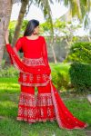 DESIGNER FAUX GEORGETTE EMBROIDERY SEQUENCE WORK TOP SHARARA WITH DUPATTA FESTIVE WEAR WHOLESALE PRICE ETHNIC GARMENT (5)