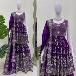 DESIGNER FAUX GEORGETTE THREAD WITH SEQUENCE WORK TOP SHARARA WITH DUPATTA FESTIVE WEAR WHOLESALE PRICE ETHNIC GARMENT (3)