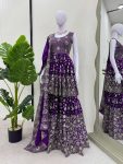 DESIGNER FAUX GEORGETTE THREAD WITH SEQUENCE WORK TOP SHARARA WITH DUPATTA FESTIVE WEAR WHOLESALE PRICE ETHNIC GARMENT (3)