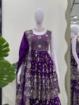 DESIGNER FAUX GEORGETTE THREAD WITH SEQUENCE WORK TOP SHARARA WITH DUPATTA FESTIVE WEAR WHOLESALE PRICE ETHNIC GARMENT (3)