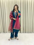 DESIGNER FENDI SILK HAND WORK TOP BOTTOM WITH DUPATTA FESTIVE WEAR WHOLESALE PRICE ETHNIC GARMENT (3)