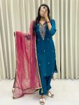 DESIGNER FENDI SILK HAND WORK TOP BOTTOM WITH DUPATTA FESTIVE WEAR WHOLESALE PRICE ETHNIC GARMENT (3)