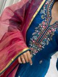 DESIGNER FENDI SILK HAND WORK TOP BOTTOM WITH DUPATTA FESTIVE WEAR WHOLESALE PRICE ETHNIC GARMENT (3)