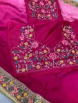 DESIGNER GEORGETTE DIGITAL PRINTED EMBROIDERY LACE WORK SAREE WITH UNSTITCHED BLOUSE PARTY WEAR WHOLESALE PRICE ETHNIC GARMENT (5)