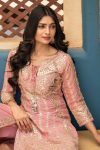 DESIGNER GEORGETTE EMBROIDERY CODING SEQUENCE WORK TOP PALAZZO WITH DUPATTA FESTIVE WEAR WHOLESALE PRICE ETHNIC GARMENT (5)