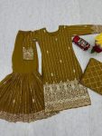 DESIGNER GEORGETTE EMBROIDERY SEQUENCE THREAD WORK TOP SHARARA WITH DUPATTA PARTY WEAR WHOLESALE PRICE ETHNIC GARMENT (10)