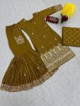 DESIGNER GEORGETTE EMBROIDERY SEQUENCE THREAD WORK TOP SHARARA WITH DUPATTA PARTY WEAR WHOLESALE PRICE ETHNIC GARMENT (10)