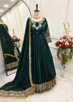 DESIGNER GEORGETTE EMBROIDERY SEQUENCE WORK GOWN BOTTOM WITH DUPATTA FESTIVE WEAR WHOLESALE PRICE ETHNIC GARMENT (1)