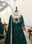 DESIGNER GEORGETTE EMBROIDERY SEQUENCE WORK GOWN BOTTOM WITH DUPATTA FESTIVE WEAR WHOLESALE PRICE ETHNIC GARMENT (1)