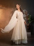 DESIGNER GEORGETTE EMBROIDERY SEQUENCE WORK GOWN BOTTOM WITH DUPATTA FESTIVE WEAR WHOLESALE PRICE ETHNIC GARMENT (2)