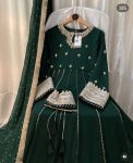 DESIGNER GEORGETTE EMBROIDERY SEQUENCE WORK GOWN BOTTOM WITH DUPATTA FESTIVE WEAR WHOLESALE PRICE ETHNIC GARMENT (1)