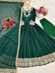 DESIGNER GEORGETTE EMBROIDERY SEQUENCE WORK GOWN BOTTOM WITH DUPATTA FESTIVE WEAR WHOLESALE PRICE ETHNIC GARMENT (1)