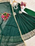 DESIGNER GEORGETTE EMBROIDERY SEQUENCE WORK GOWN BOTTOM WITH DUPATTA FESTIVE WEAR WHOLESALE PRICE ETHNIC GARMENT (1)