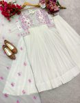 DESIGNER GEORGETTE EMBROIDERY SEQUENCE WORK GOWN BOTTOM WITH DUPATTA FESTIVE WEAR WHOLESALE PRICE ETHNIC GARMENT (2)