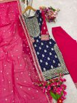 DESIGNER GEORGETTE EMBROIDERY SEQUENCE WORK TOP PALAZZO WITH DUPATTA FESTIVE WEAR WHOLESALE PRICE ETHNIC GARMENT (4)