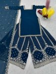 DESIGNER GEORGETTE EMBROIDERY SEQUENCE WORK TOP PALAZZO WITH DUPATTA FESTIVE WEAR WHOLESALE PRICE ETHNIC GARMENT (8)