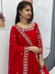 DESIGNER GEORGETTE EMBROIDERY SEQUENCE WORK TOP PALAZZO WITH DUPATTA FESTIVE WEAR WHOLESALE PRICE ETHNIC GARMENT (4)