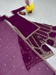 DESIGNER GEORGETTE EMBROIDERY SEQUENCE WORK TOP PALAZZO WITH DUPATTA FESTIVE WEAR WHOLESALE PRICE ETHNIC GARMENT (4)