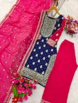DESIGNER GEORGETTE EMBROIDERY SEQUENCE WORK TOP PALAZZO WITH DUPATTA FESTIVE WEAR WHOLESALE PRICE ETHNIC GARMENT (4)