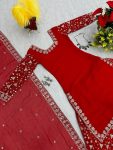 DESIGNER GEORGETTE EMBROIDERY SEQUENCE WORK TOP PALAZZO WITH DUPATTA FESTIVE WEAR WHOLESALE PRICE ETHNIC GARMENT (4)