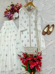 DESIGNER GEORGETTE EMBROIDERY SEQUENCE WORK TOP PALAZZO WITH DUPATTA PARTY WEAR WHOLESALE PRICE ETHNIC GARMENT (5)