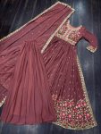 DESIGNER GEORGETTE EMBROIDERY SEQUENCE WORK TOP PALAZZO WITH DUPATTA PARTY WEAR WHOLESALE PRICE ETHNIC GARMENT (7)