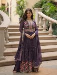 DESIGNER GEORGETTE EMBROIDERY SEQUENCE WORK TOP PALAZZO WITH DUPATTA PARTY WEAR WHOLESALE PRICE ETHNIC GARMENT (5)