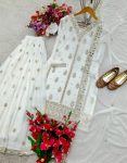 DESIGNER GEORGETTE EMBROIDERY SEQUENCE WORK TOP PALAZZO WITH DUPATTA PARTY WEAR WHOLESALE PRICE ETHNIC GARMENT (5)