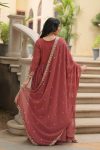 DESIGNER GEORGETTE EMBROIDERY SEQUENCE WORK TOP PALAZZO WITH DUPATTA PARTY WEAR WHOLESALE PRICE ETHNIC GARMENT (7)