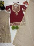 DESIGNER GEORGETTE EMBROIDERY SEQUENCE WORK TOP SHARARA WITH DUPATTA FESTIVE WEAR WHOLESALE PRICE ETHNIC GARMENT (2)