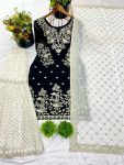 DESIGNER GEORGETTE EMBROIDERY SEQUENCE WORK TOP SHARARA WITH DUPATTA FESTIVE WEAR WHOLESALE PRICE ETHNIC GARMENT (4)