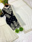 DESIGNER GEORGETTE EMBROIDERY SEQUENCE WORK TOP SHARARA WITH DUPATTA FESTIVE WEAR WHOLESALE PRICE ETHNIC GARMENT (4)