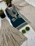 DESIGNER GEORGETTE EMBROIDERY SEQUENCE WORK TOP SHARARA WITH DUPATTA PARTY WEAR WHOLESALE PRICE ETHNIC GARMENT (9)