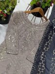 DESIGNER GEORGETTE EMBROIDERY SEQUENCE WORK WITH BEADS WORK TOP SHARARA WITH DUPATTA FESTIVE WEAR WHOLESALE PRICE ETHNIC GARMENT (4)