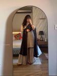 DESIGNER GEORGETTE EMBROIDERY SEQUENCE WORK WITH BEADS WORK TOP SHARARA WITH DUPATTA FESTIVE WEAR WHOLESALE PRICE ETHNIC GARMENT (4)