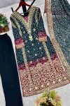 DESIGNER GEORGETTE EMBROIDERY SEQUENCE WORK WITH DIGITAL PRINT AND READY MADE LACE PIPING WORK TOP BOTTOM WITH DUPATTA FESTIVE WEAR WHOLESALE PRICE ETHNIC GARMENT (4)